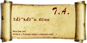 Tőkés Alex névjegykártya